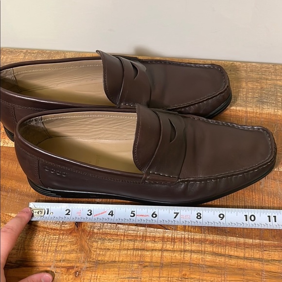 Ecco Brown Leather Slip-On Loafers, Men’s 43 (9.5-10) Extra Width - Picture 9 of 9